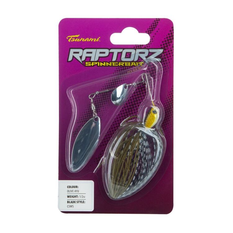 Tsunami Raptorz Spinnerbait Lure Olive Ayu 1/2 oz