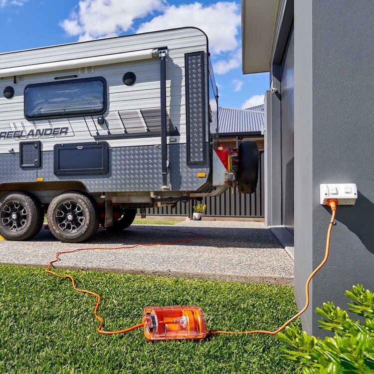 Ampfibian RVPlus 15A to 10A Caravan Power Adaptor Orange