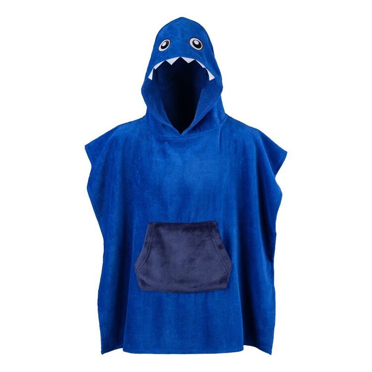 Cape Kids Shark Hooded Towel Blue One Size