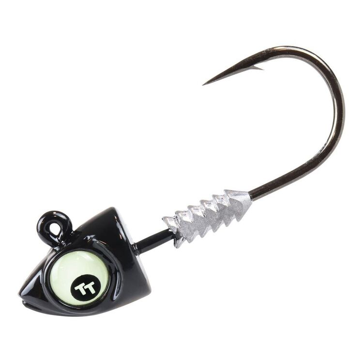 Tackle Tactics Big Eyez 1/4 Oz Jig Heads Alloy 3/0 Black Glow 1/4 oz