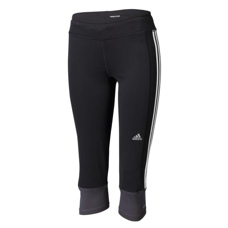 adidas Women's Tech Fit Capris Black & Matte Silver