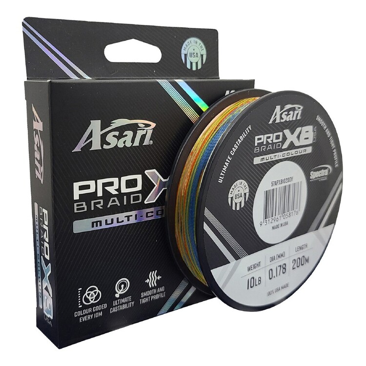 Asari 200M Prox 8 Braided Fishing Line Multicoloured