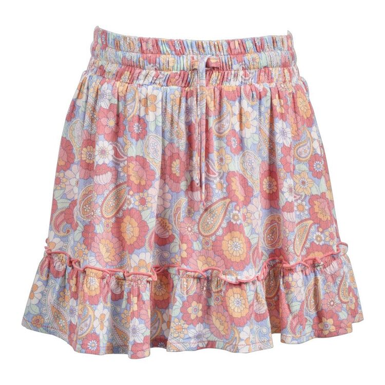 Trip In A Van Kids Printed Skirt Paisley Foral Aop