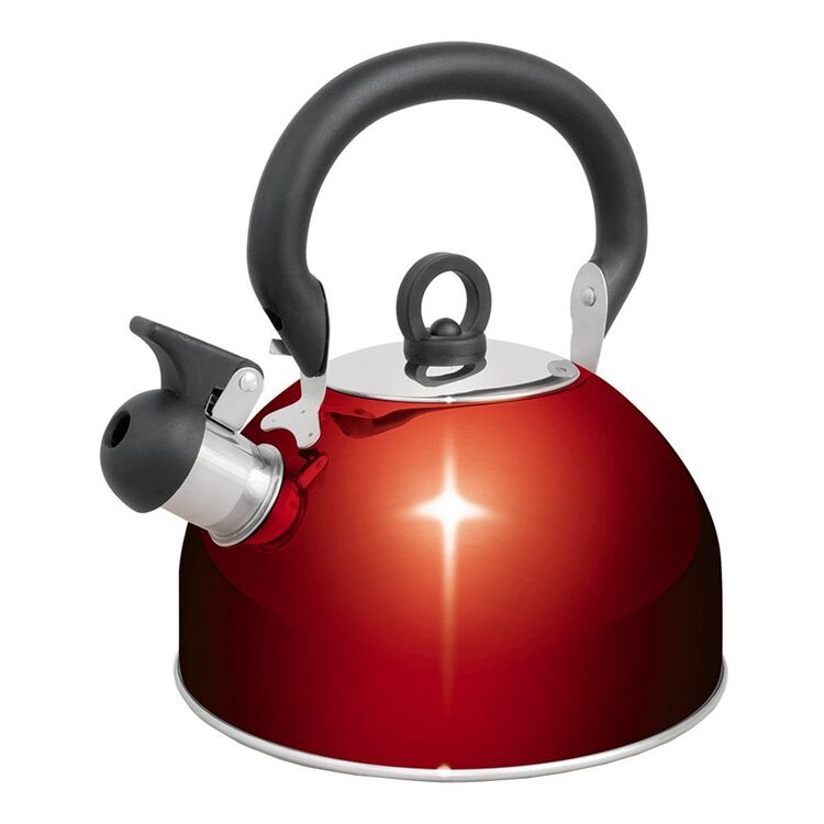 Campfire Stainless Steel Whistling Kettle Red 2.5L