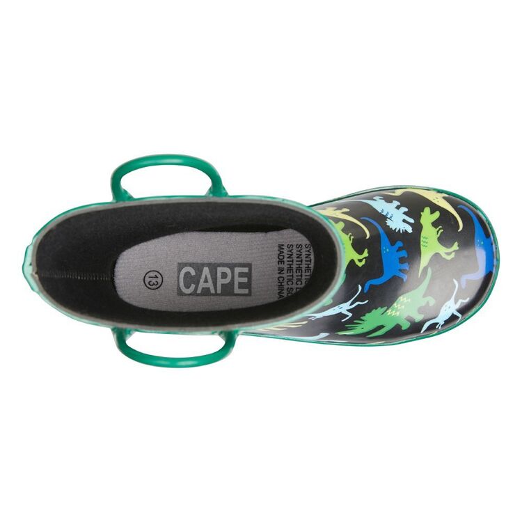 Cape Boy's Puddle Dinosaur Print Gumboot Multicoloured