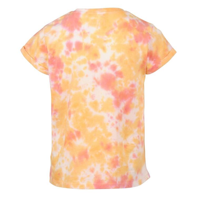 Trip In A Van Kids Cuff Tee Coral / Honey Tie Dye