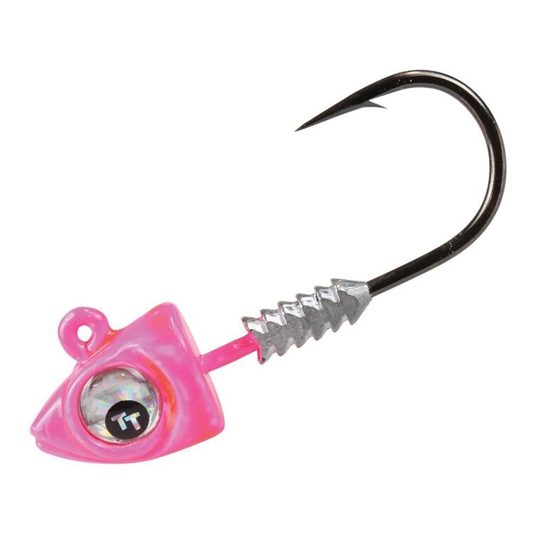 Tackle Tactics Big Eyez 3/8 Oz Jig Heads Alloy 5/0 Pink & Silver