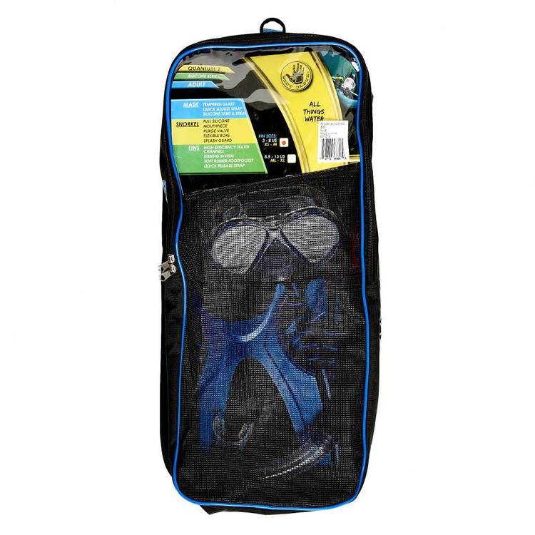 Body Glove Quantum 2.0 4 Piece Adult's Dive Set Blue & Black
