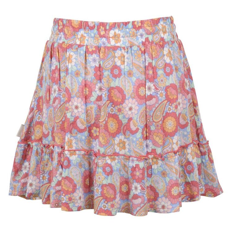 Trip In A Van Kids Printed Skirt Paisley Foral Aop