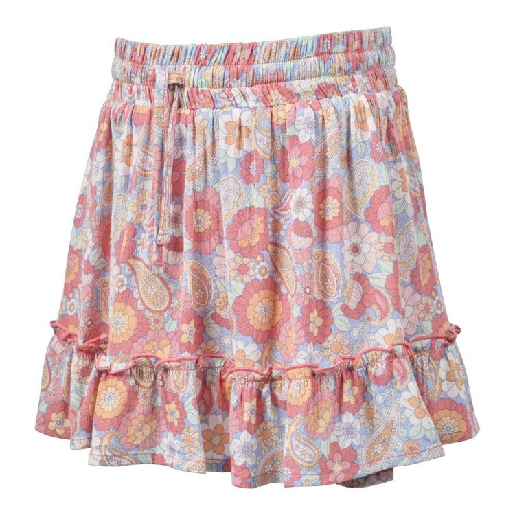 Trip In A Van Kids Printed Skirt Paisley Foral Aop