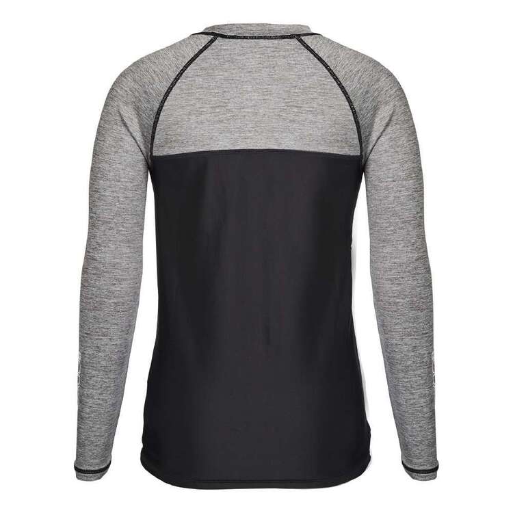 Body Glove Youth Contrast Chest Long Sleeve Rash Vest Grey Marle & Black