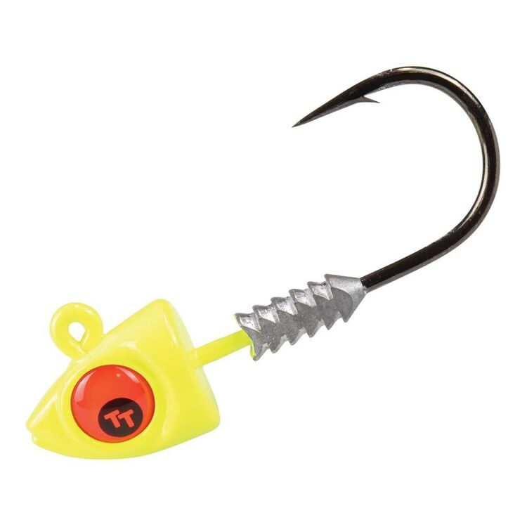 Tackle Tactics Big Eyez 3/4 OZ Jig Heads Alloy 7/0 Chartreuse &&nbsp;Red 3/4 oz