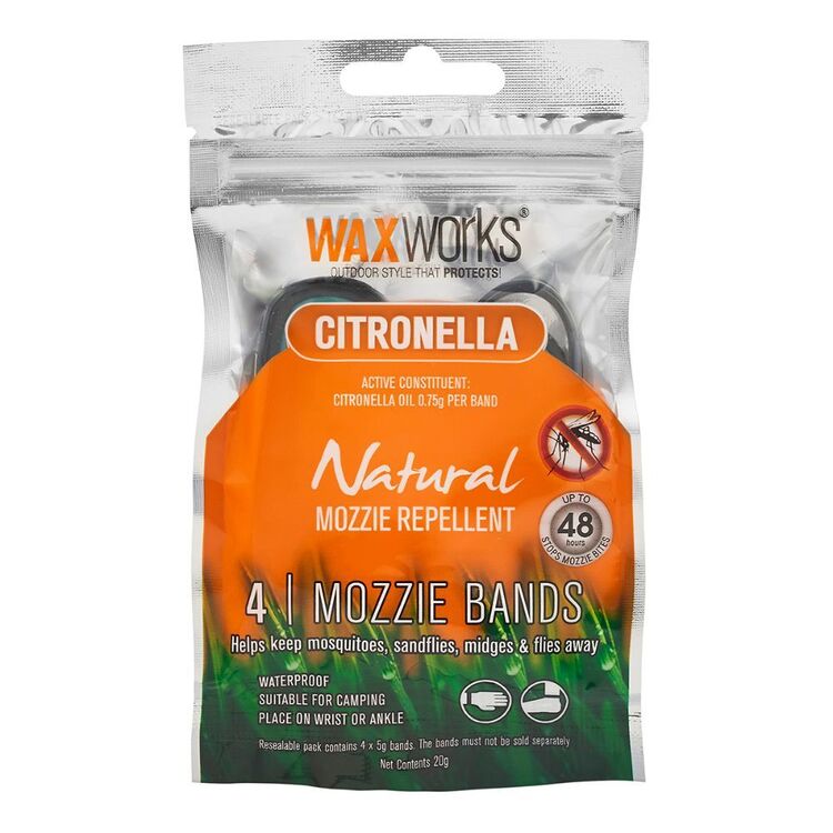 Waxworks Natural Mosquito Bands 4 Pack Blue & Green 4 Pack