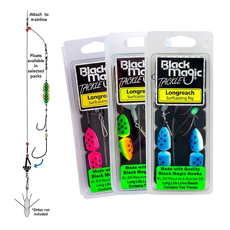 Black Magic Kl/Suicide Longreach Surfcasting Rig - Lumo Float Silver
