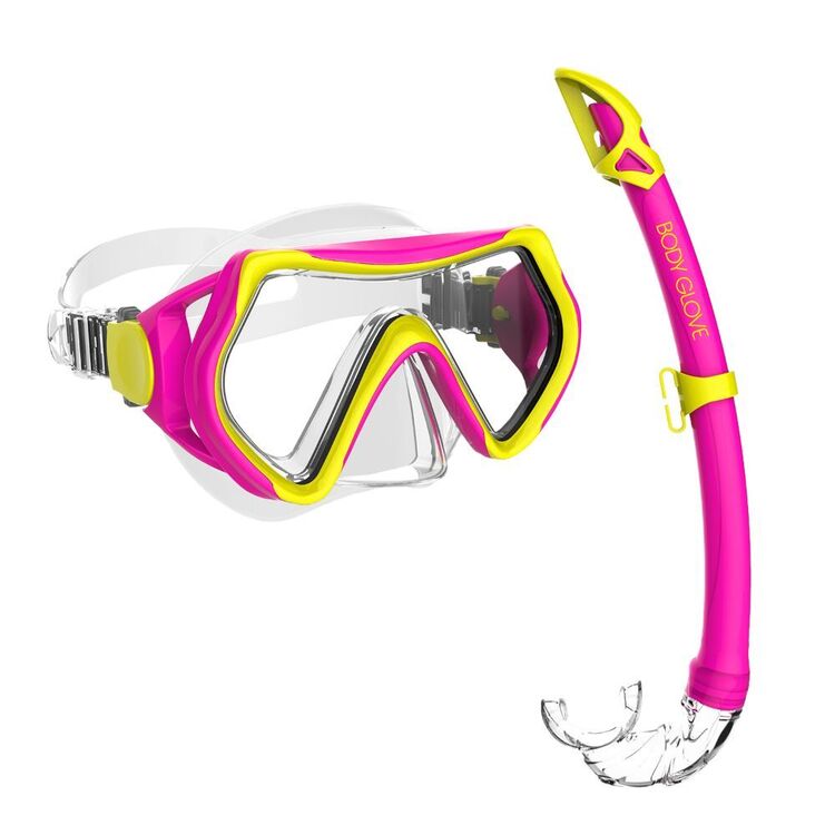 Body Glove Mantra Kids 2 Piece Snorkle Set Pink & Yellow