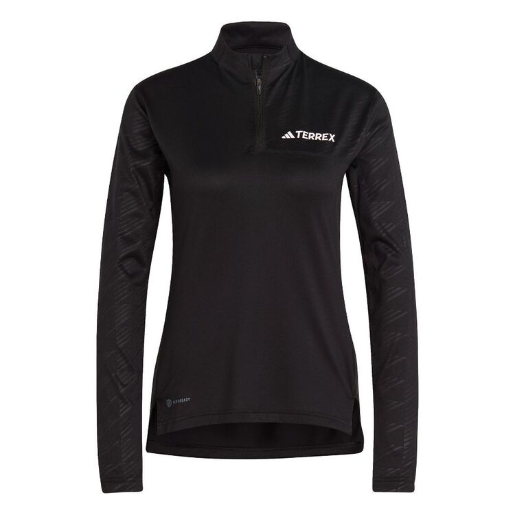 adidas Women's MT High Zip Long Sleeve Tee Black