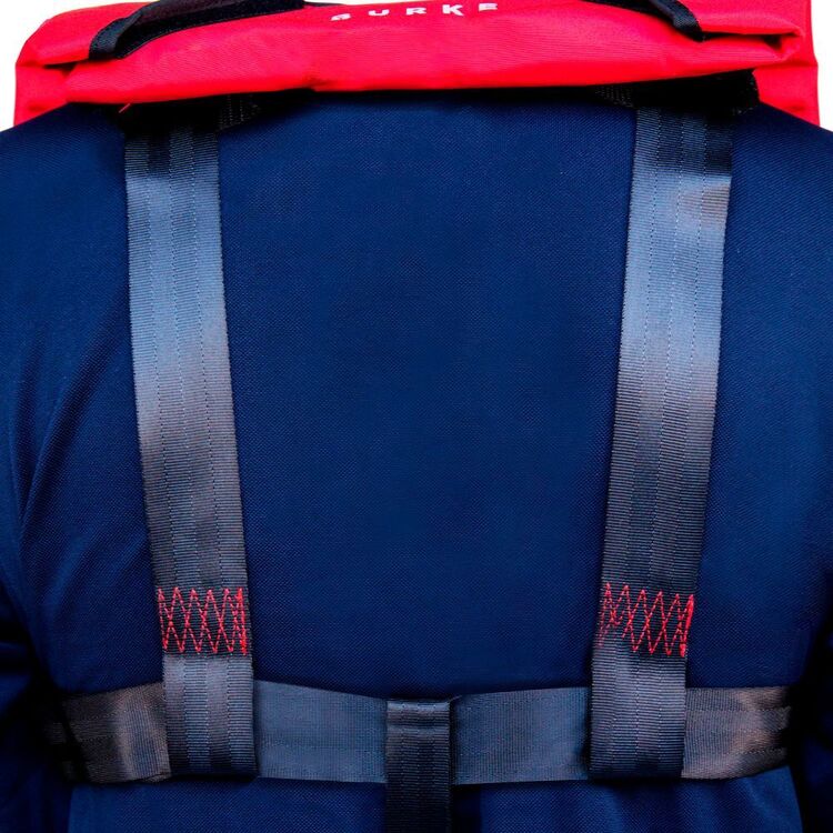 Burke Marine Adult Whip 150N Manual Inflatable PFD Lifejacket with Harness Red & Blue