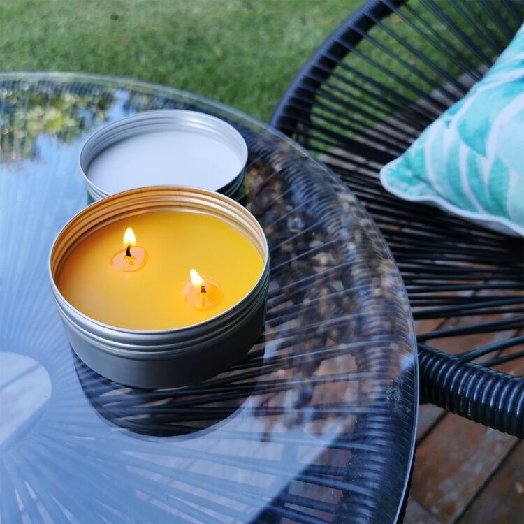 Waxworks Flat Tin Tropical Strength Candle 2 Pack Multicoloured 2 Pack