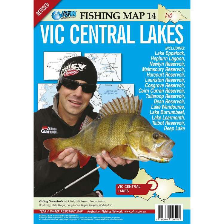 AFN Waterproof Fishing Map #14 Victoria Central Lakes White