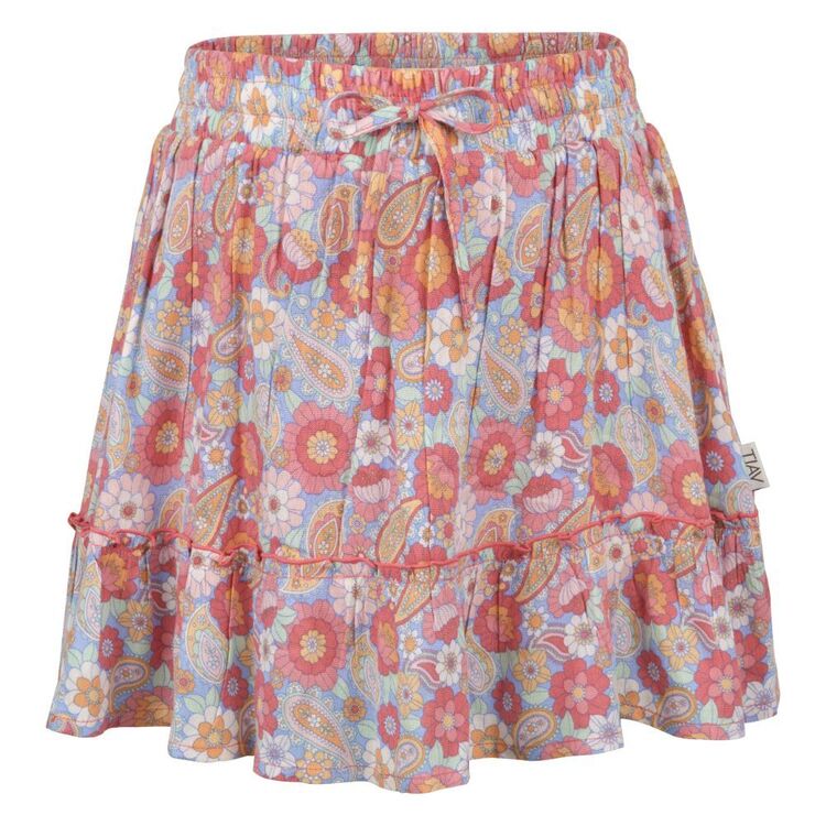 Trip In A Van Kids Printed Skirt Paisley Foral Aop