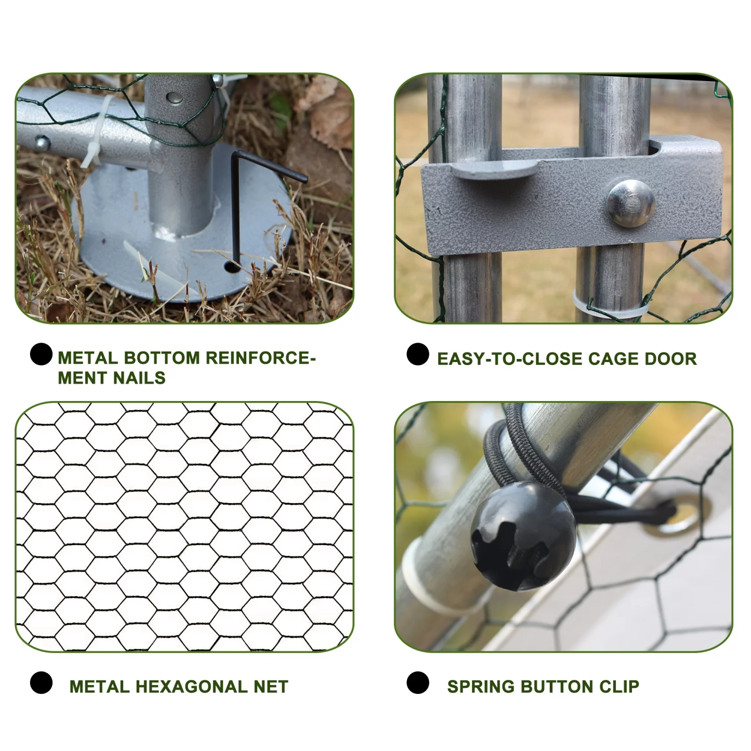 Spacious Large Galvanized Metal Chicken Coop with Waterproof and Anti-Ultraviolet Cover Walk-in Chicken Run and Hen Pen Cage for Rabbits and Ducks Outdoor Wire Poultry Cages (10‘ L x 6.