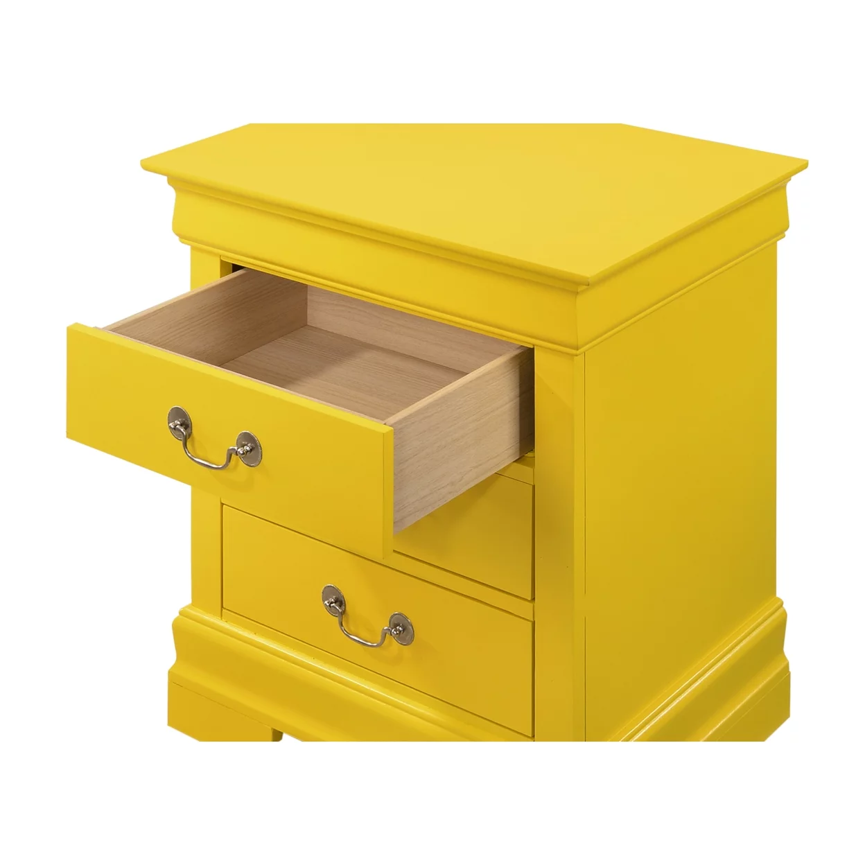 Passion Furniture Louis Philippe 3-Drawer Yellow Nightstand (29
