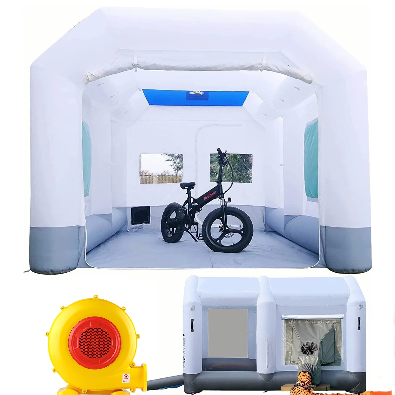 GORILLASPRO Portable Inflatable Paint Booth 13x10x8Ft,Inflatable Spray Booth with 750W with Air Draft Device