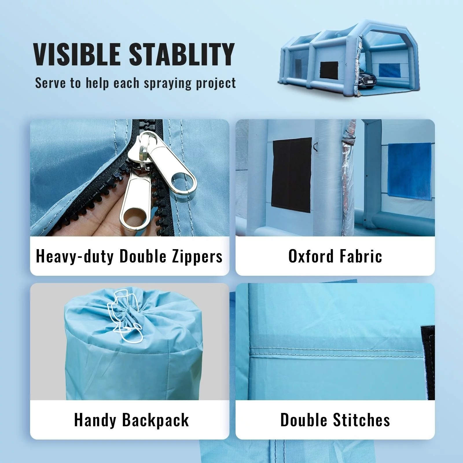 BENTISM Inflatable Paint Booth 30x20x13ft Inflatable Spray Booth Car Paint Tent with 950W+1100W Filter System Blower