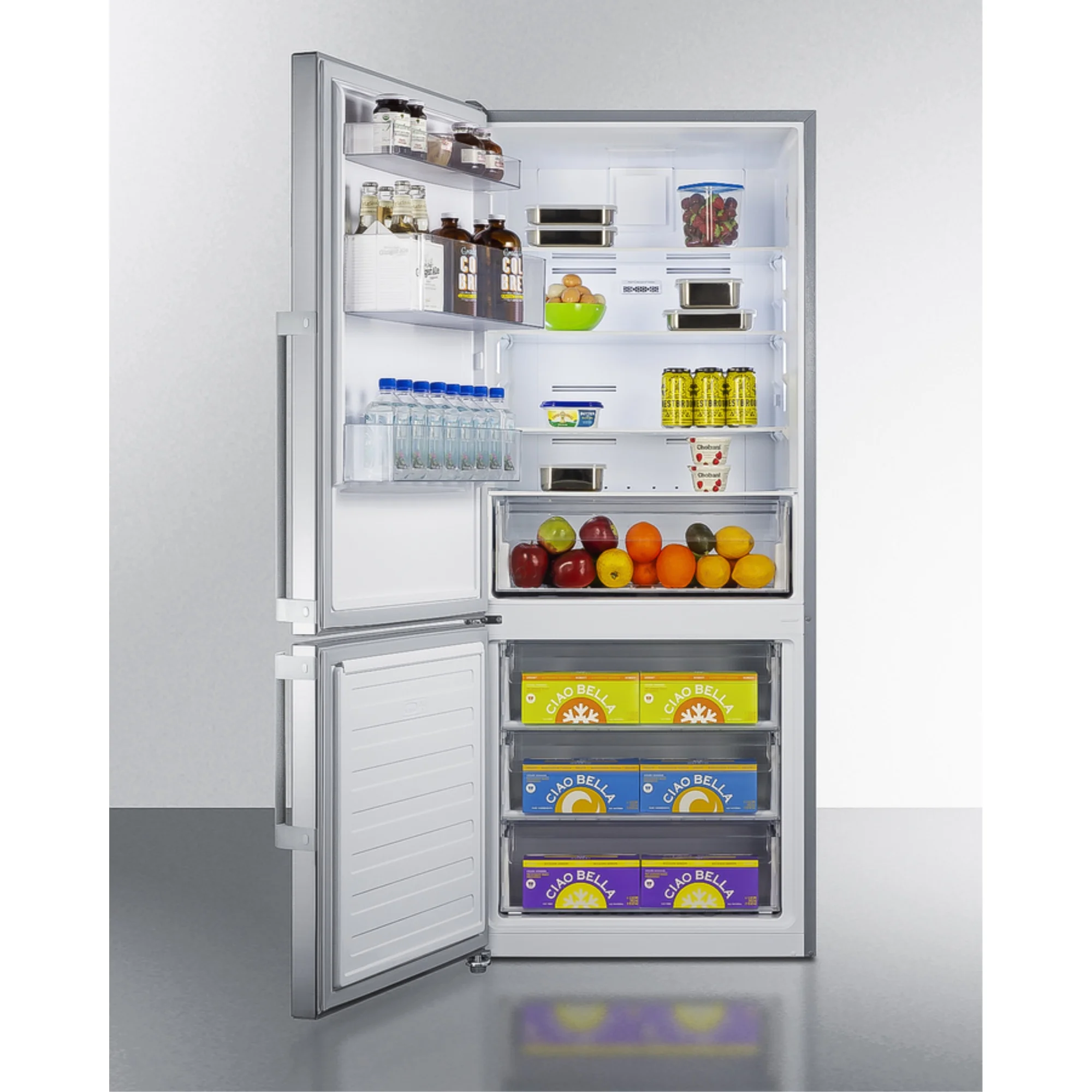 Summit FFBF283SSLHD 28 in. Wide Bottom Freezer Refrigerator - LHD