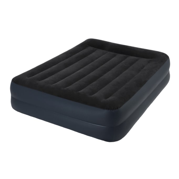 Intex Queen Pillow Rest Raised Airbed W/Fiber-Tech & Built in Pump