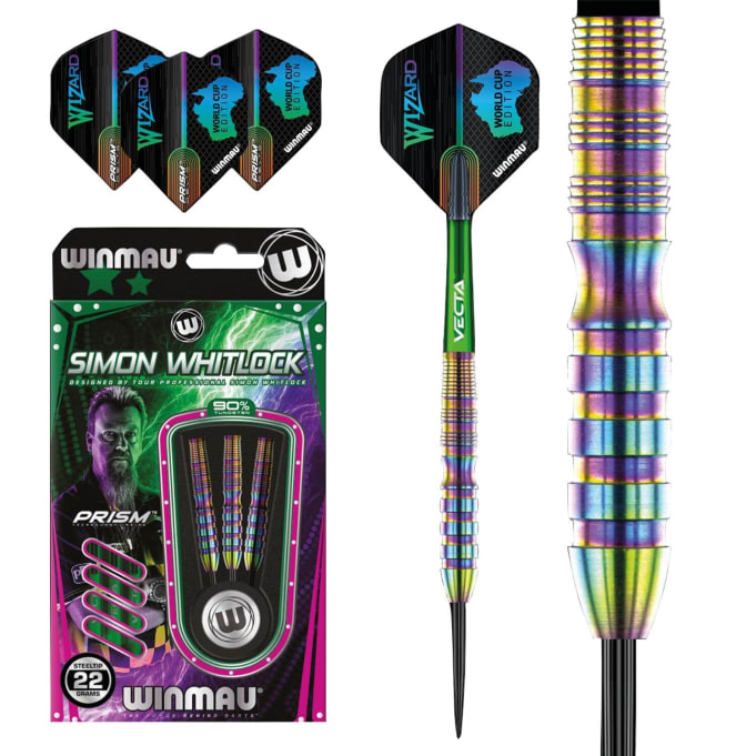 Winmau Simon Whitlock World Cup Rainbow SE 90% Tungsten Darts