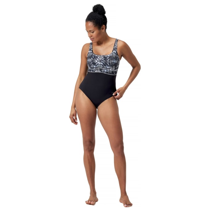 Speedo Women's Shaping ContourEclipse Printed 1 Piece Swimsuit