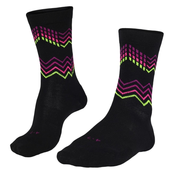Falke Limited Edition Zig Zag Multisport Black/Pink Socks (Size 4-7)