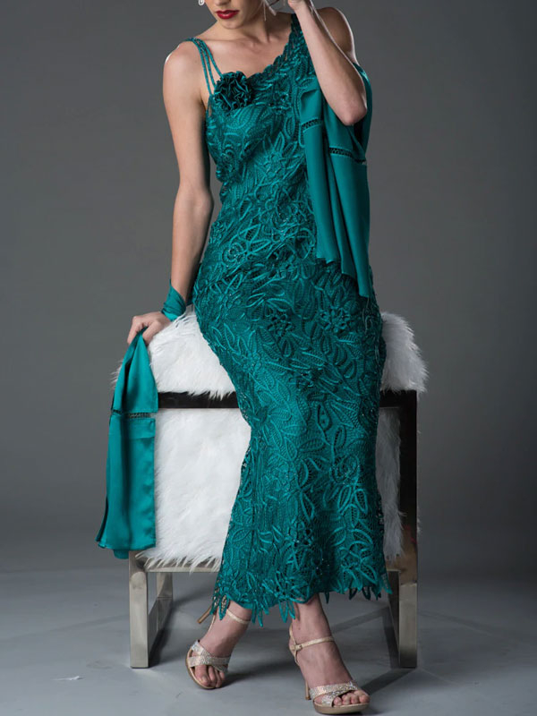 Silk scarf temperament woven ladies evening dress suit