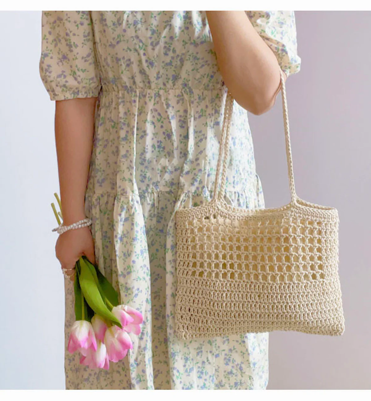 Simple Retro Crochet Shoulder Bag