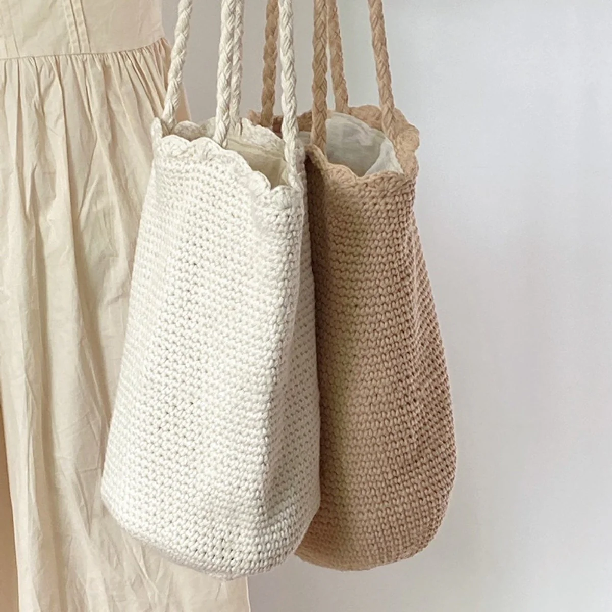 Cotton Woven Shoulder Bag