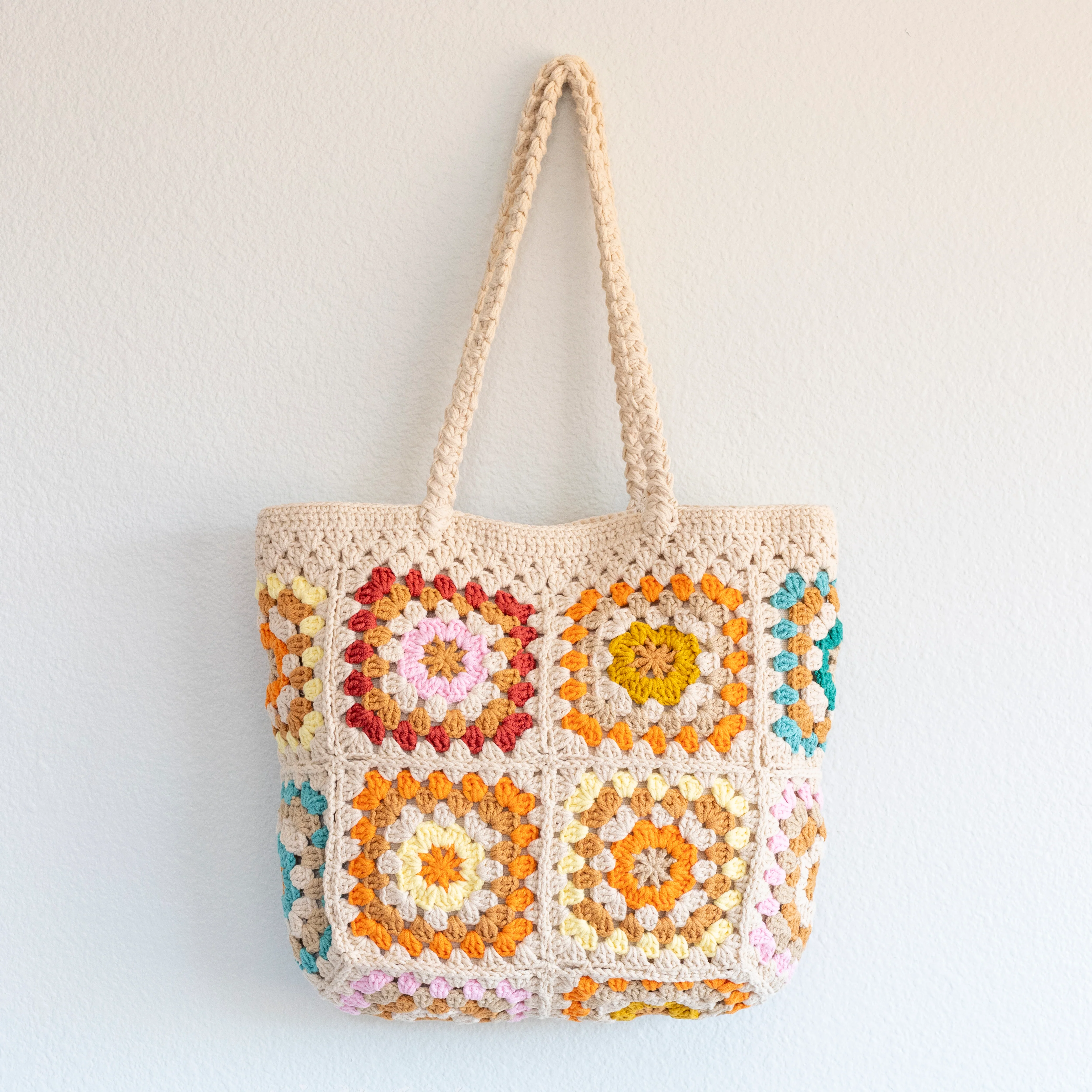 Handmade Crochet Granny Square Tote