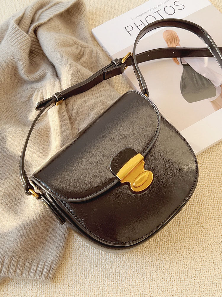 Small Modern Crossbody Saddle Bag