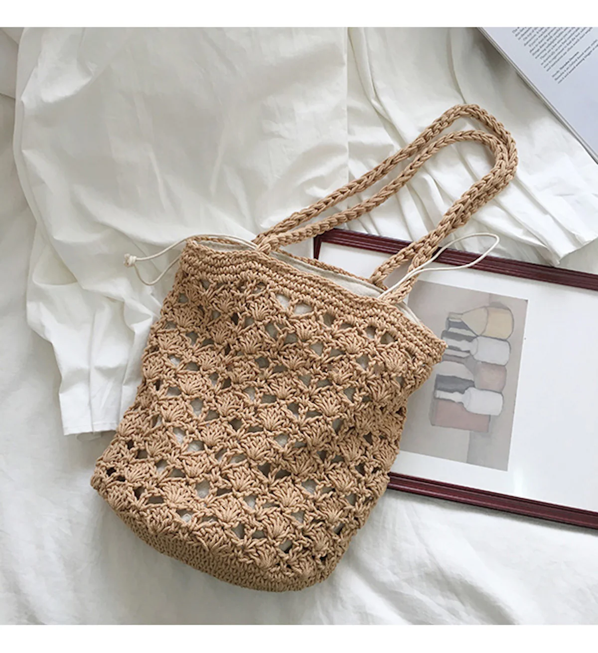 Handmade Crochet Bucket Shoulder Bag