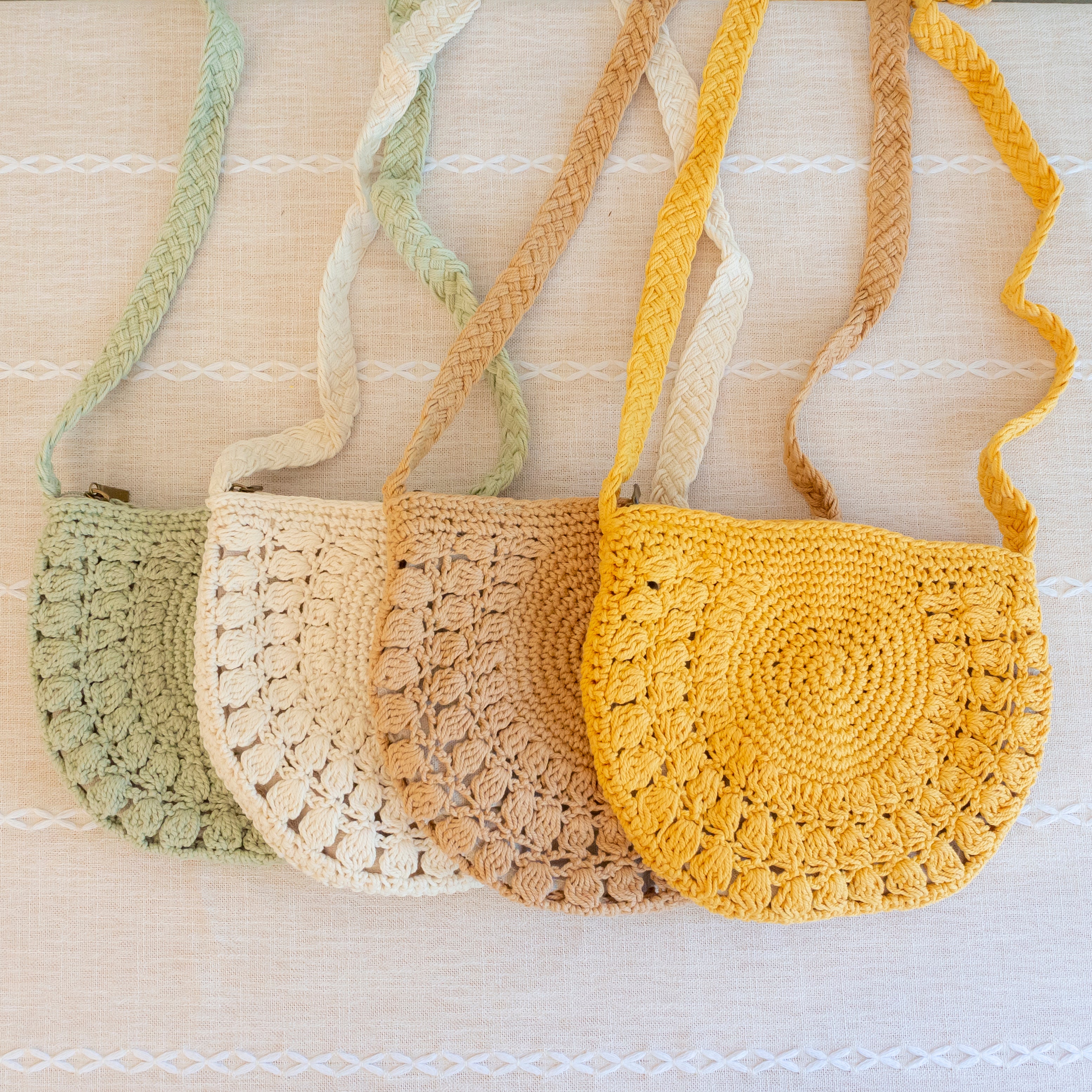 Small Boho Cotton Knitted Shoulder Bag