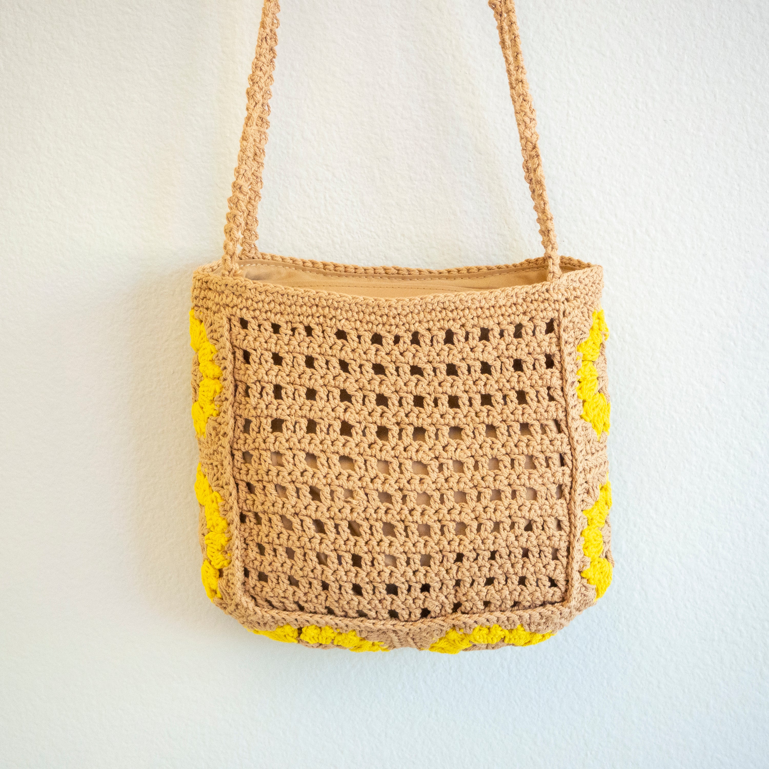 Small Boho Cotton Knitted Shoulder Bag