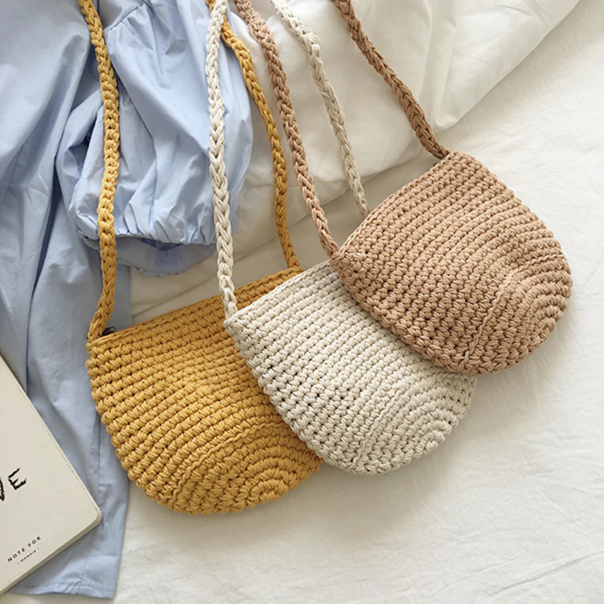 Small Cotton Knitted Shoulder Bag
