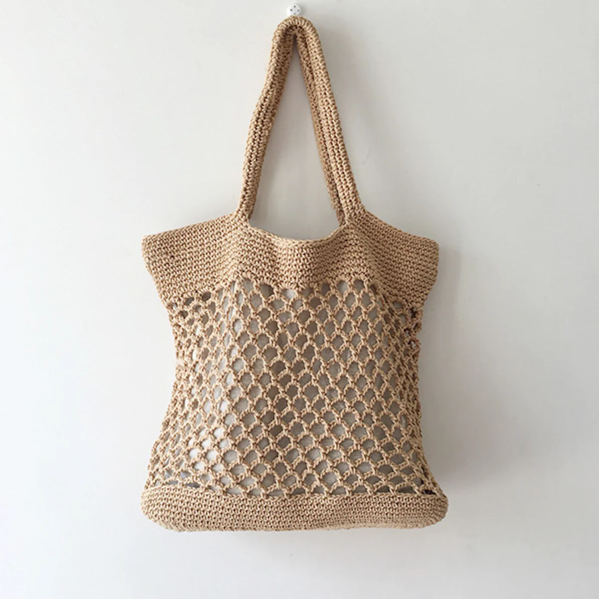 Retro Fish Net Cotton Knitted Shoulder Bag