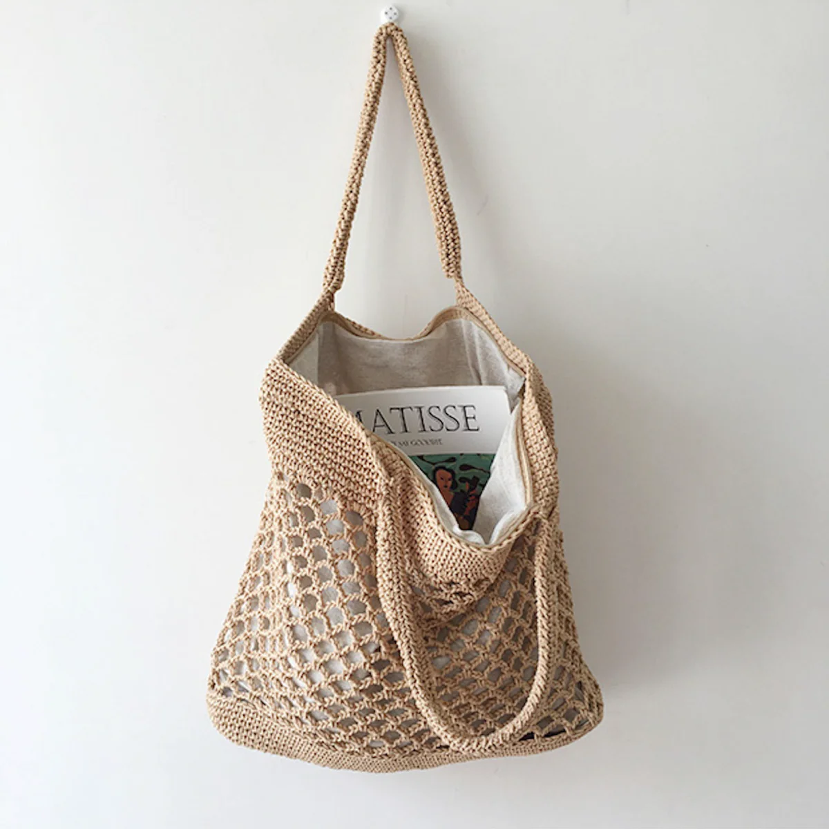 Retro Fish Net Cotton Knitted Shoulder Bag