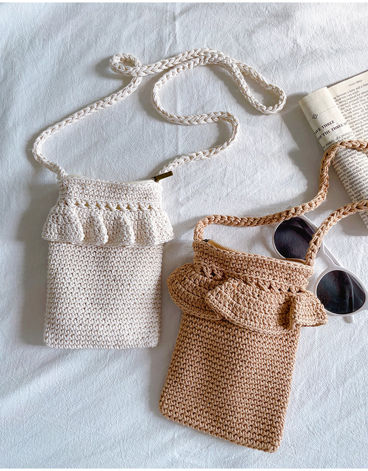 Small Cotton Knitted Crossbody Bag