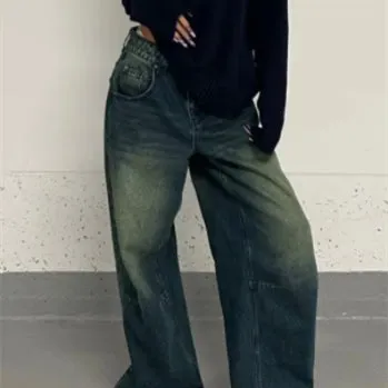 Plus Size Idle Style Retro Washed Jeans For Women