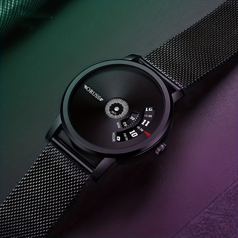 Casual Dual Time Quartz Watch Automatic Mesh Band Sports Watch For Women Men Students