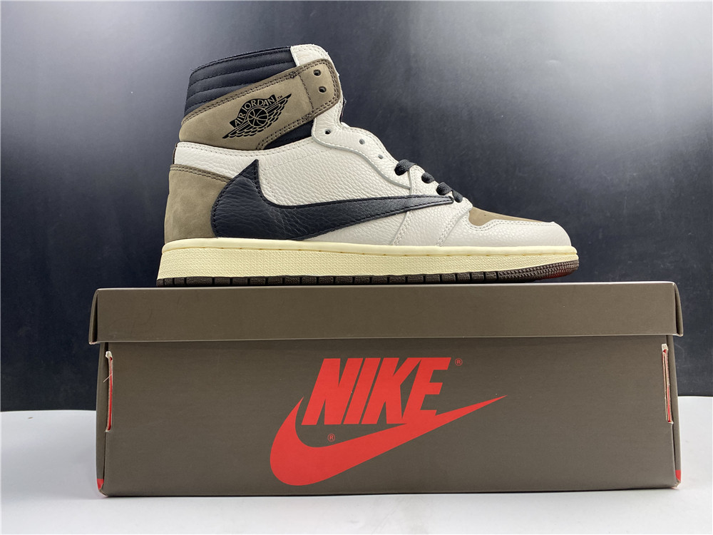 Jordan 1 Travis Scott x Air Jordan 1 reverse hook 2.0 white and brown reverse hook 2.0  CD4487-100