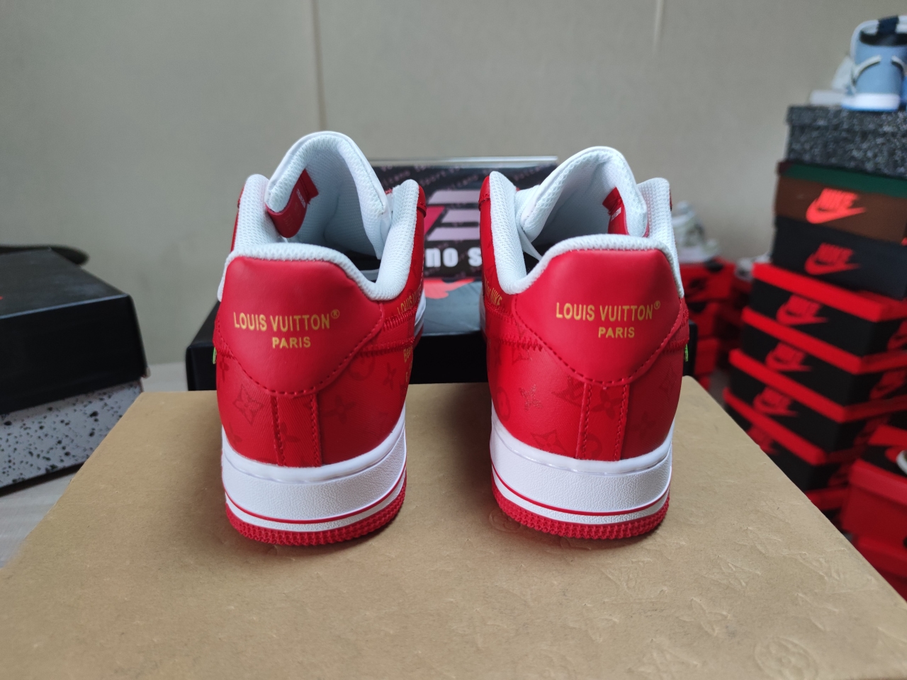 LV X Air force 1 red and white
