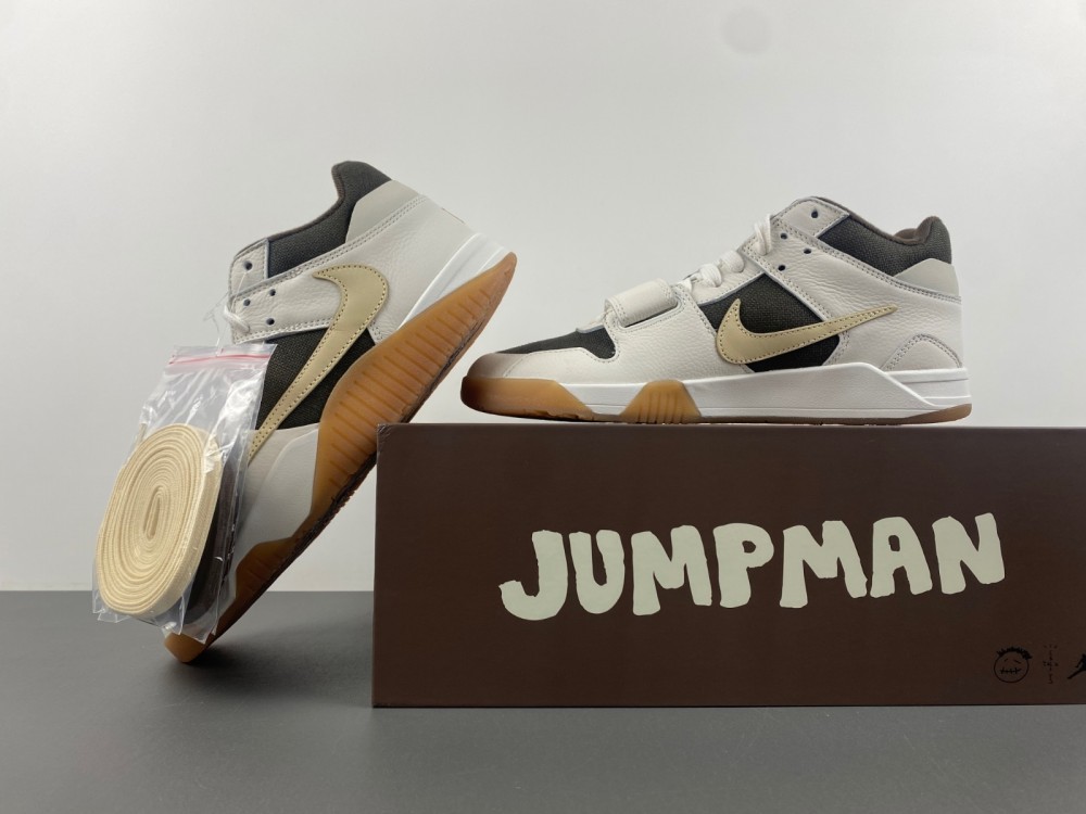 Travis Scott x Jordan Cut The Check New inverted hook White brown burnt yellow FZ8117-100